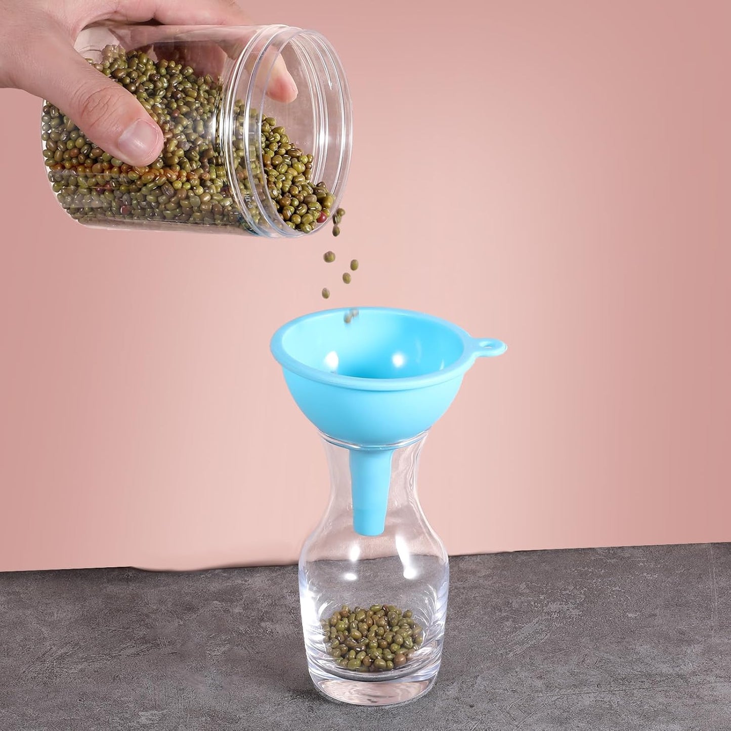 4 Pack Kitchen Silicone Funnel, 4 Colors Kitchen Funnel Set Wide Mouth Funnels for Filling Bottles Small Canning Funnels for Daily Cooking and Water Liquid Oil or Powder Transfer