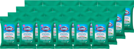 Clorox Disinfecting On The Go Travel Wipes, Fresh Scent, 9 Count, Pack of 24 (Package May Vary)