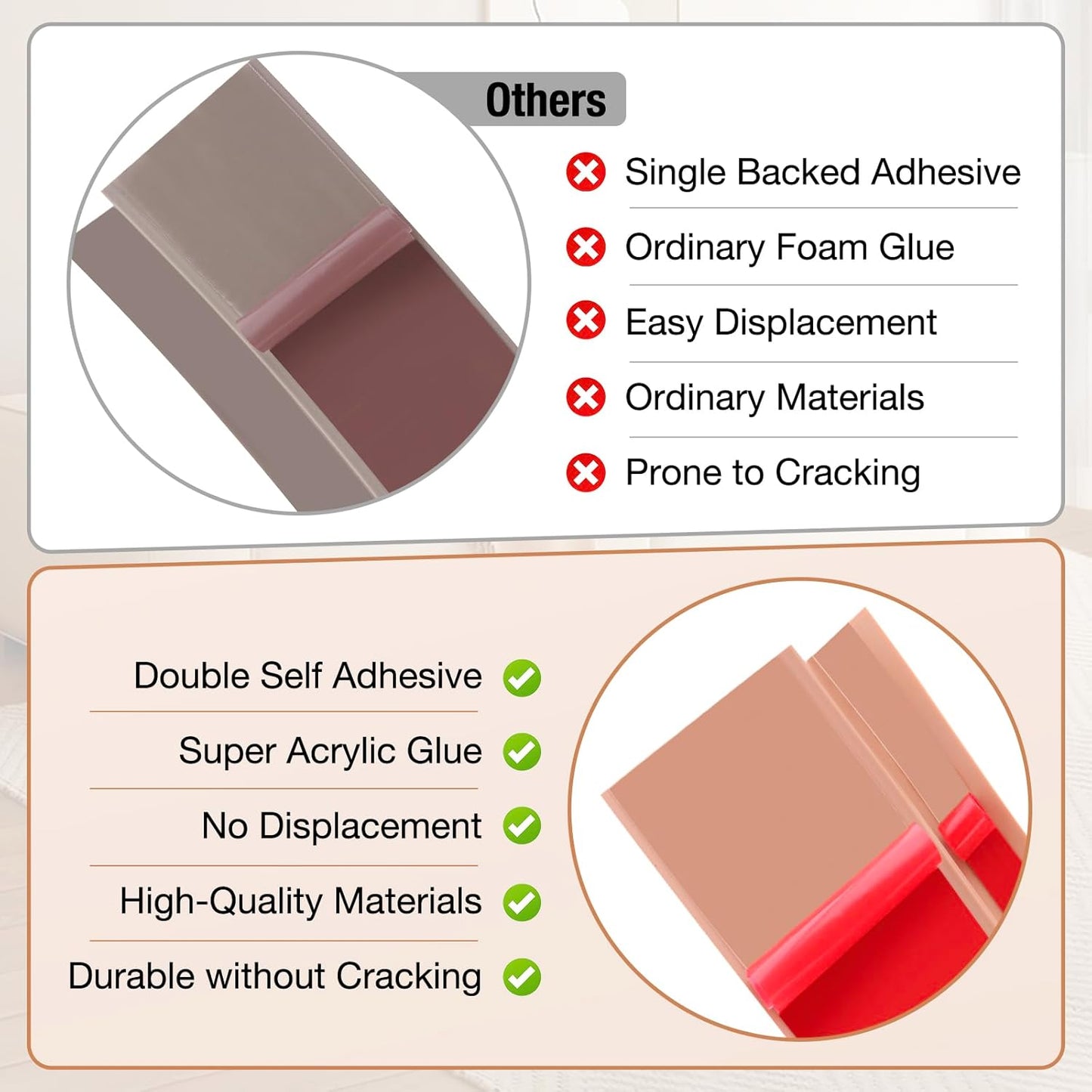 Floor Transition Strip Self Adhesive Vinyl Door Threshold for Doorways Carpet Edging Trim Overlap Edge Reducer for Laminate Floor, Carpet, Tile (Smoked Brown Wood Grain, 3/5" to 4/5", 10Ft)