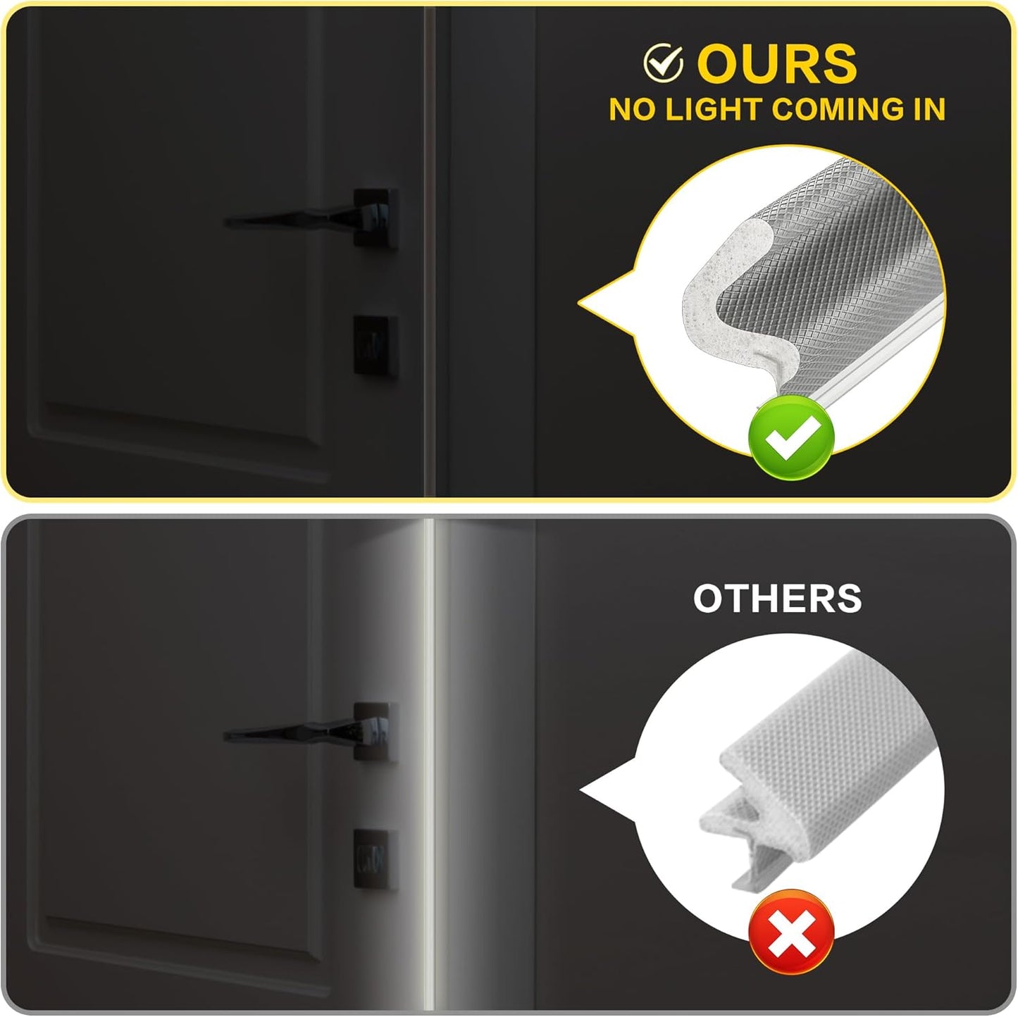 Weather Stripping Door Seal Strip Soundproof Q Foam Tape, Exterior Door Insulation Strip for Large Gap, Easy to Install(Grey, 19.8FT)