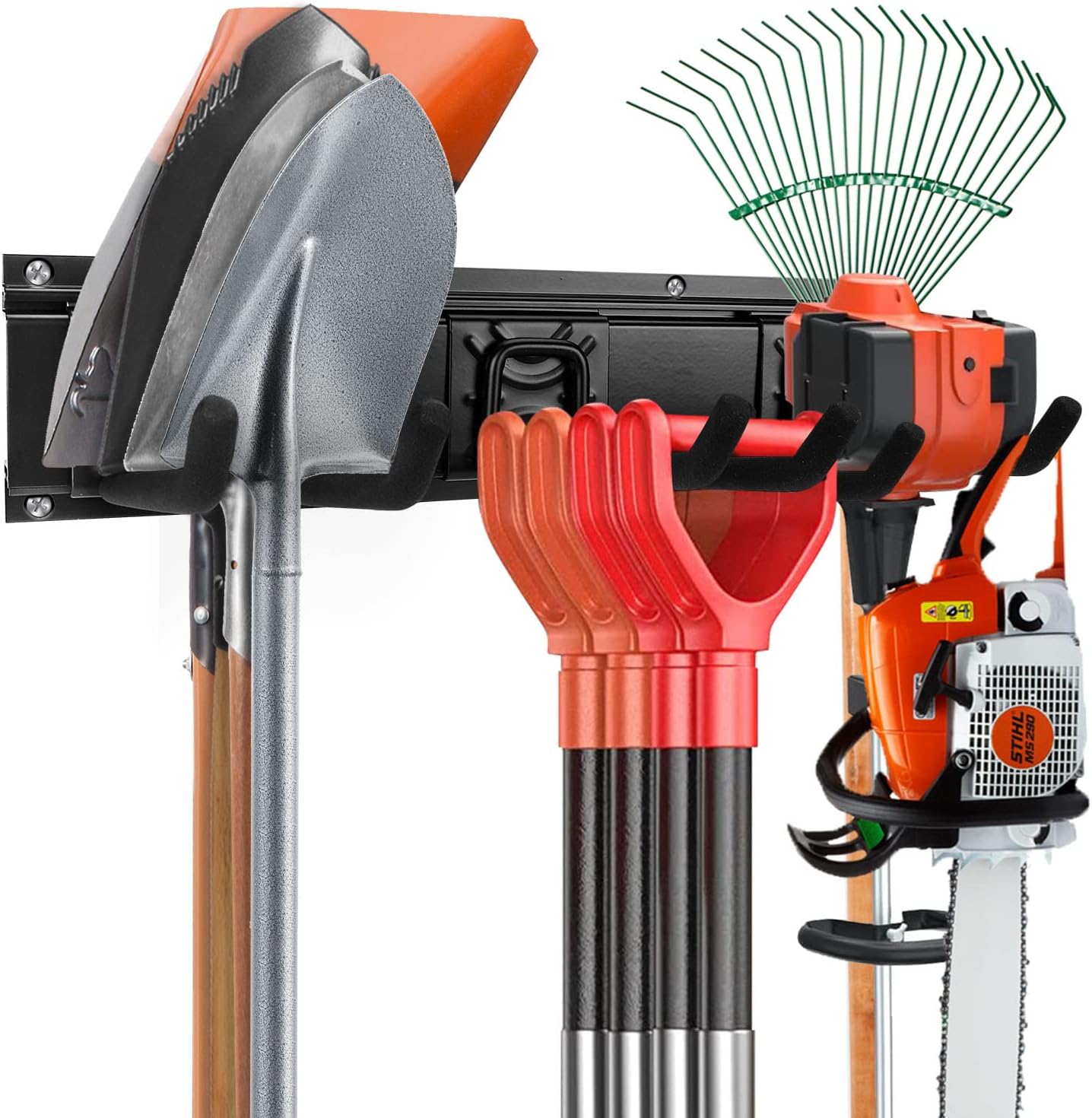 Garage Garden Tool Storage Rack Organizer Wall Mount, Yard Shovel Rack Holder Organization, Heavy-Duty Extra Width Panels for Hanging Landscaping Equipment,Ladders,Sport Gears,Hoses,Lawn Trimmer