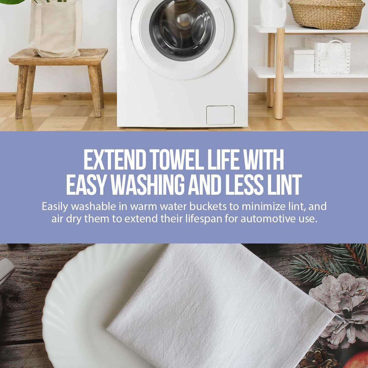 Flour Sack Towels| Tea Towel for Crafts| Kitchen Dish Cotton Blank Towel for Embroidery|Baking Bread Proofing Linen Cover| Thick Absorbent Quick Dry| 2 Pack 33"X38" White