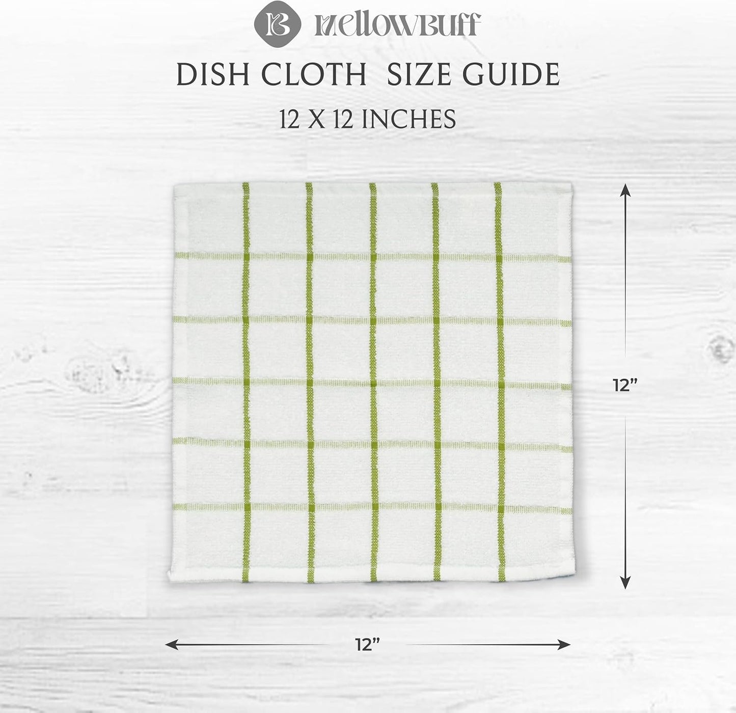 100% Cotton Terry Dish Cloth & Dish Towel, 6 Pack, Super Soft and Absorbent Kitchen Towels, Perfect for Kitchen Cleaning and Dish Washing (Green (DT and DC Combo))