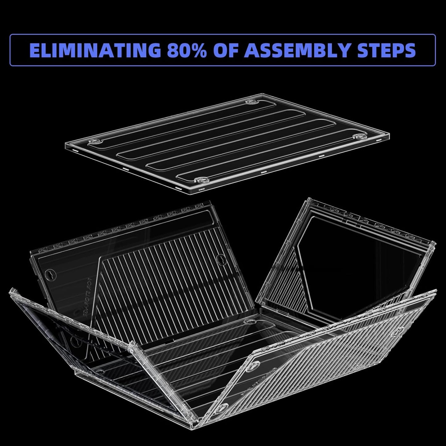 10 Pack Upgraded XX-Large Storage Organizer with Magnetic Door, New structure is more stable, Thicken & Sturdy Clear Stackable Interconnectable Shoe Box for Entryway, Closet, Under Bed