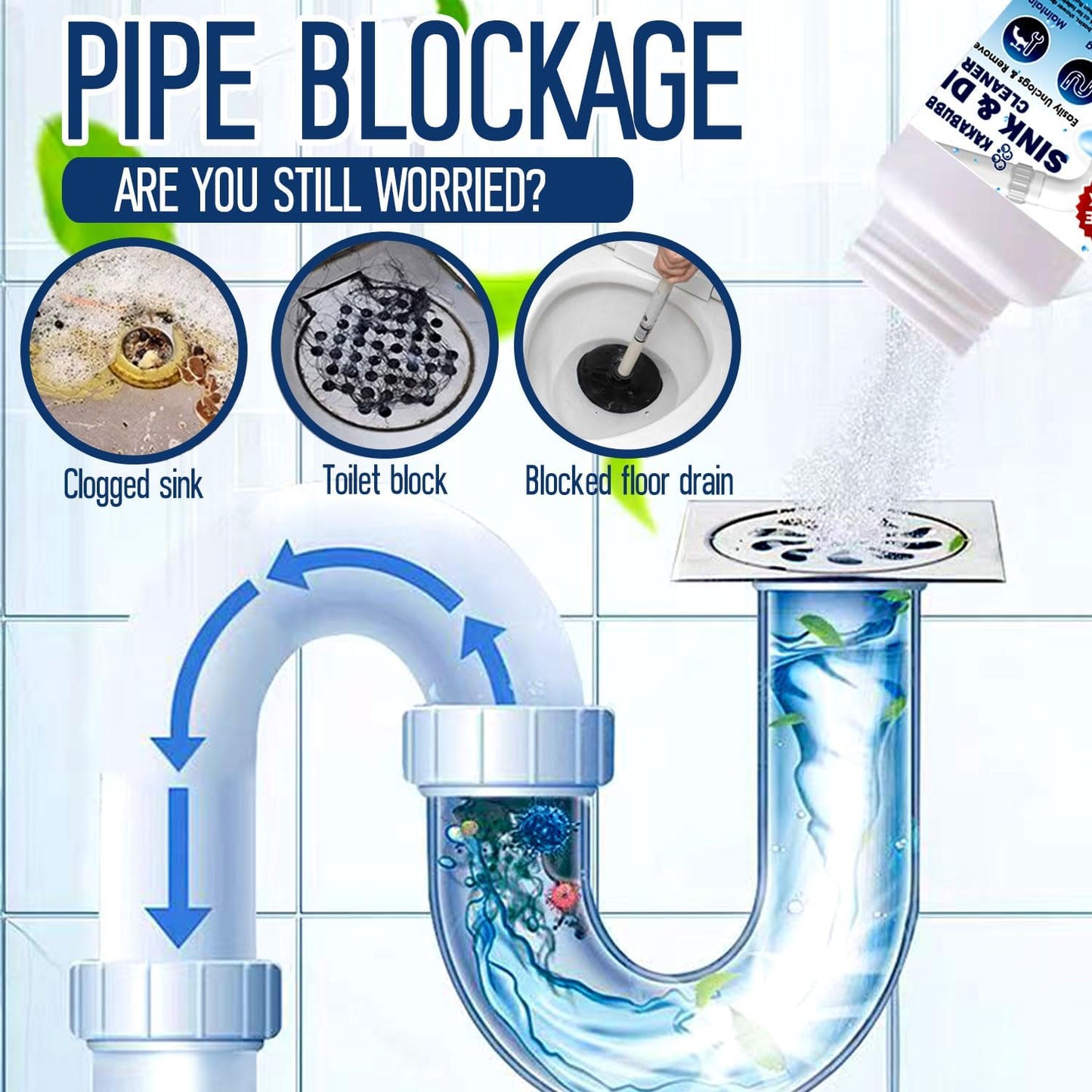 Pipe Dredge, Powerful Foaming Sink & Drain Cleaner Powder for Kitchen, Toilet & Pipeline Cleaning, Fast-Acting Clog Remover (2pcs or 4pcs) (4 bottles)