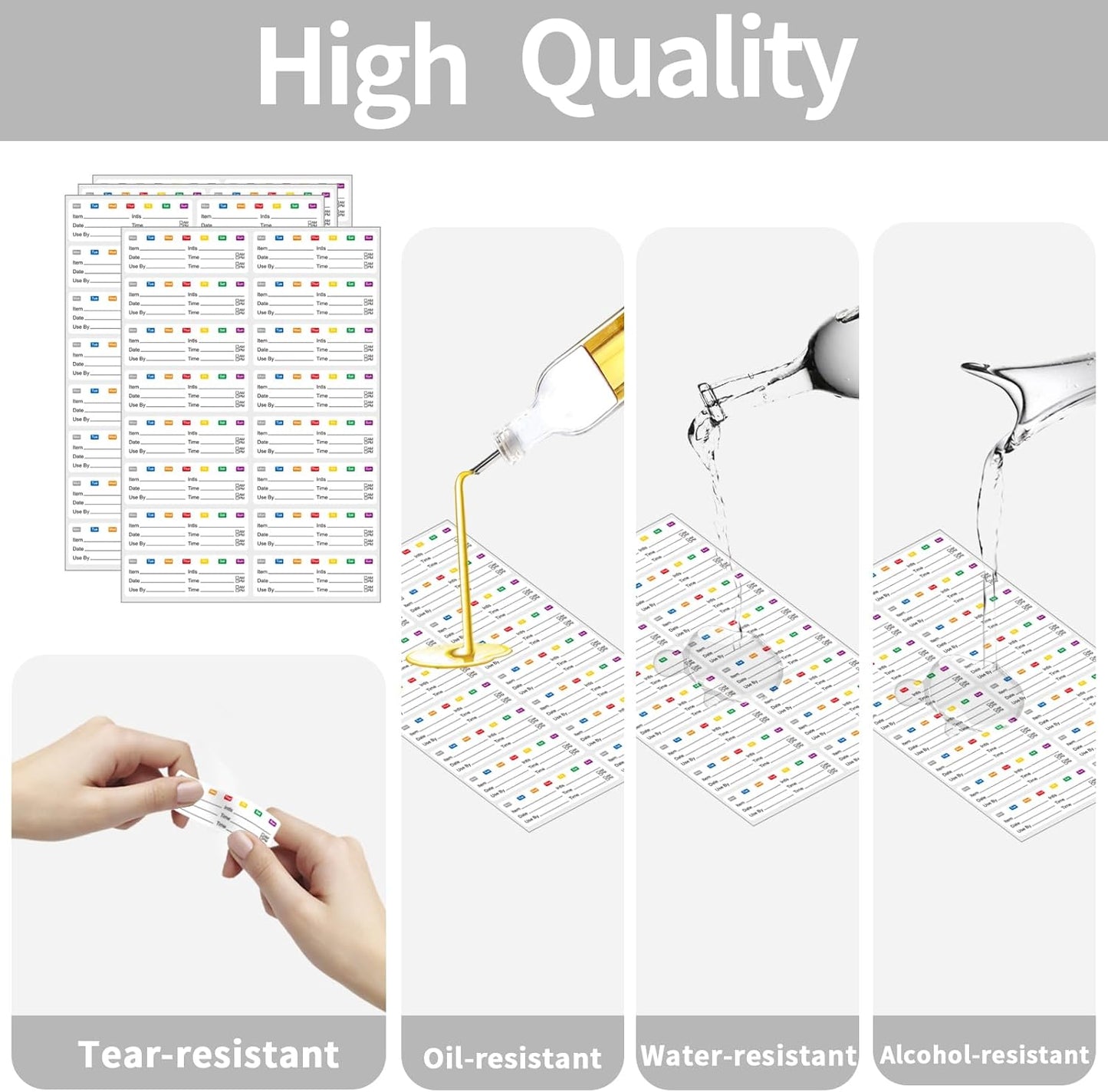 STARLIBOO Removable Multicolor Labels, Blank Stickers for Food Containers, 1x3 Inch, Waterproof, Easy Peel Off (240 Labels)