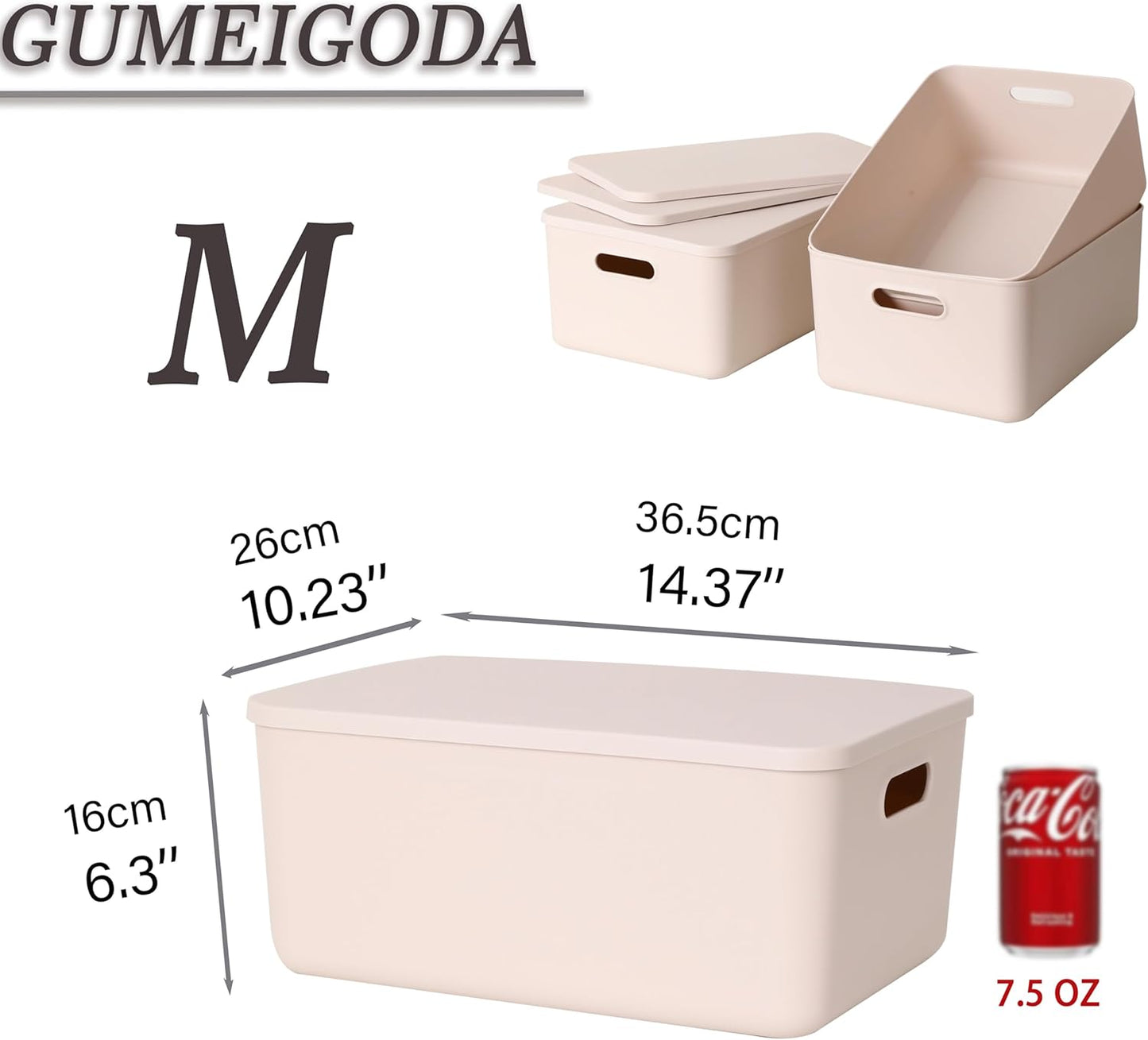 Plastic Storage Bins with lids,Storage Baskets,Container with handle,Storage Organizer Bins for Shelves,Office,Bedrooms,Closets, Cabinets(Gray, 3M)