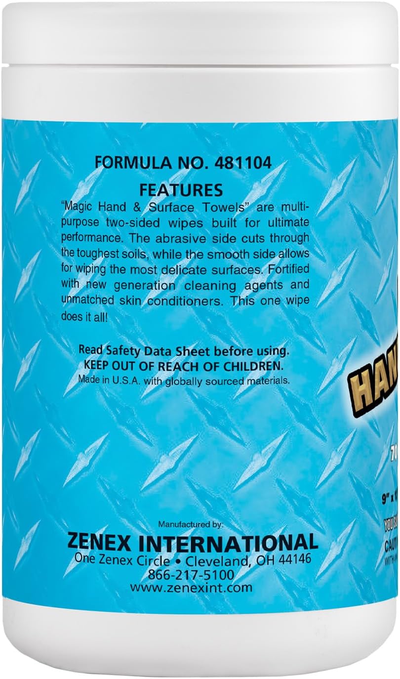 Magic Heavy Duty Cleaning Wipes - Dual Sided Hand & Surface Shop Towels | Professional-grade Cleaning | Waterless | Moisturizing | Cleans Grease, Oil, Dirt, & more (1 Pack | 70 Sheets Total)