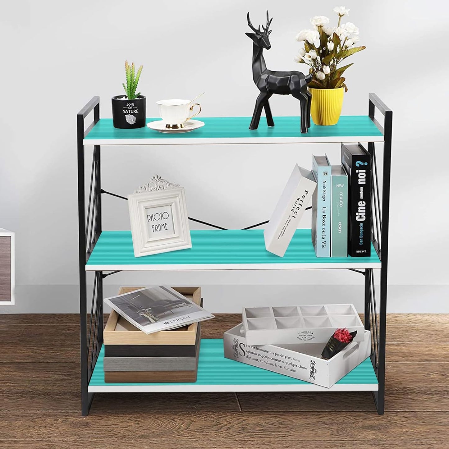 Shelf Liners for Kitchen Cabinets Drawer Liner Non Adhesive Cupboard Mat EVA Material Waterproof Refrigerator Mats Washable Fridge Liner for Cupboard and Desks Liner Blue 11.8 x 118 Inches