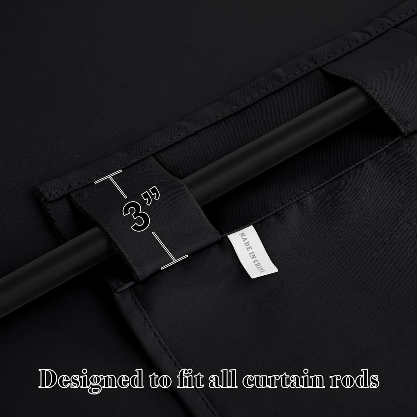 RYB HOME Kitchen Window Curtains - Blackout Privacy Half Window Curtains for Bedroom Bathroom Dining Living Room Cafe Office Short Tiers Drapes, W 34 x L 36 inches, 2 Panels, Black