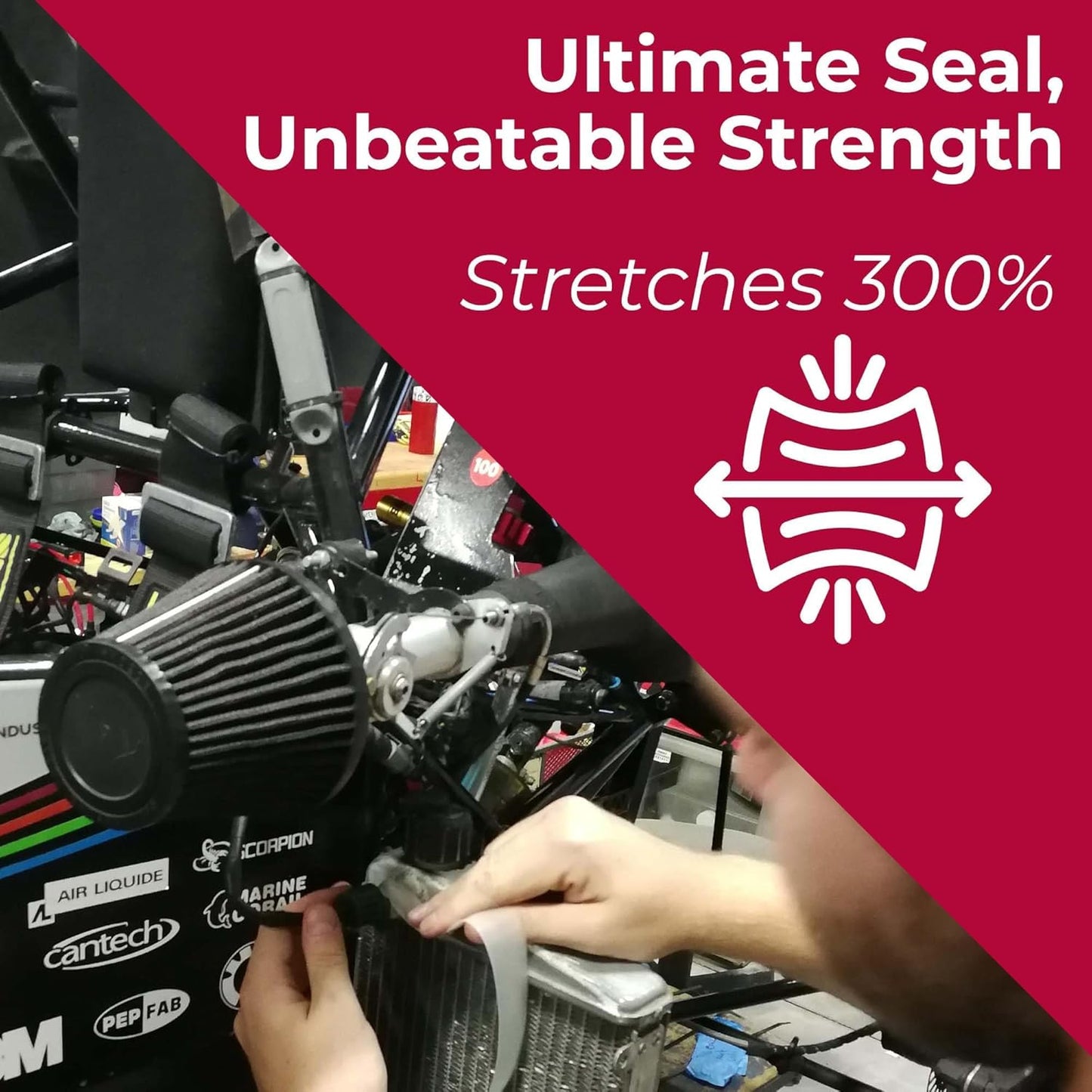 X-Treme Tape MOCAP Heavy Duty Electrical Tape, Self-Fusing Silicone Rubber, Waterproof & Insulating Flexible Tape, Electrical for Hose, Automotive, Outdoor & Repairs - 1" x 10ft Roll - Clear