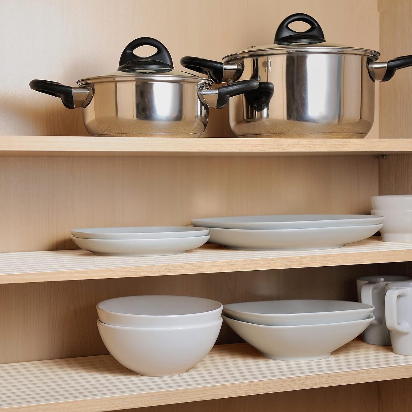 Shelf Liners for Kitchen Cabinets Non Adhesive Drawer Liner EVA Material Cupboard Mat Waterproof Refrigerator Mats Washable Fridge Liner for Cupboard and Desks Clear Shelf Liner 23.6 x 236.2 Inches