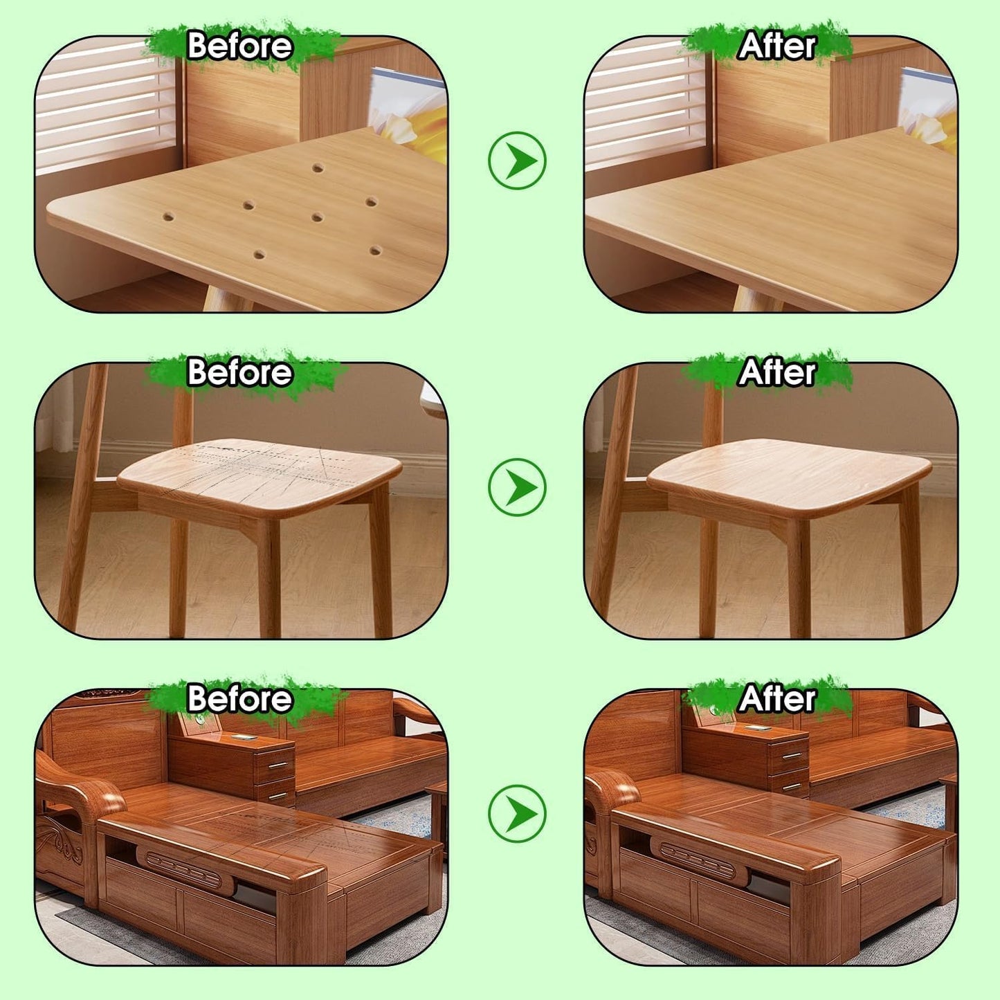 Furniture Markers Touch Up, 20 Colors Wood Filler Sticks, Wood Wax Crayons for Repairing Scratches, Scuffs, Cracks, Holes on Furniture, Floors, Cabinets, Tables, and Doors - Mixed Series