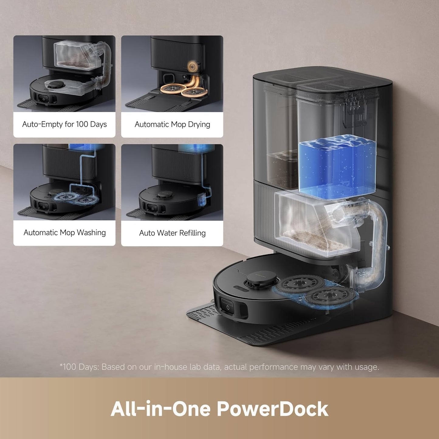 DREAME L40s Ultra CE Robot Vacuum and Mop Combo with Self-Emptying Dock, 13,000Pa Suction, Mop Self-Cleaning and Auto-Raising, Ultrasonic Carpet Sensing, Ideal for Pet Hair, Carpet and Hard Floors