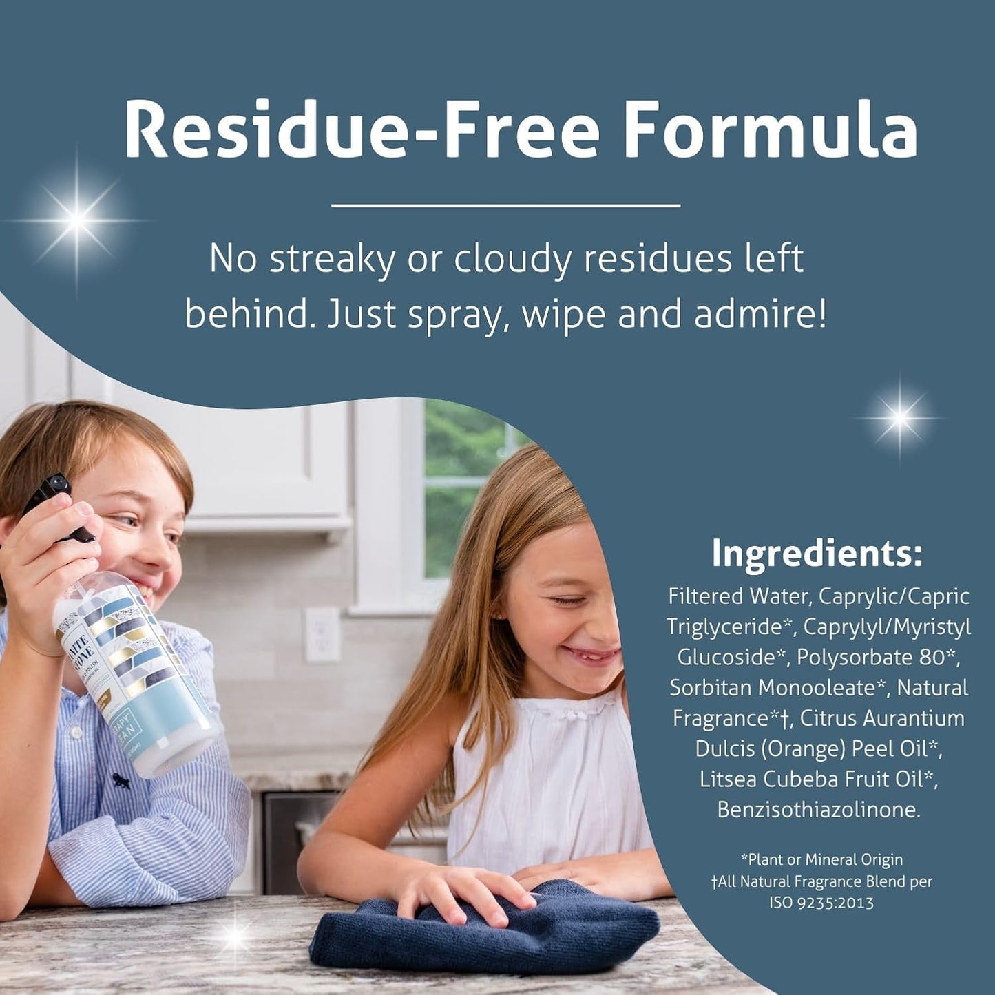 Therapy Granite Cleaner & Polish (2 Pack) - Granite Countertop Cleaner for Marble, Soapstone, Quartz, Quartzite, Slate, Limestone, Corian, Laminate, Tile Countertop, Headstone