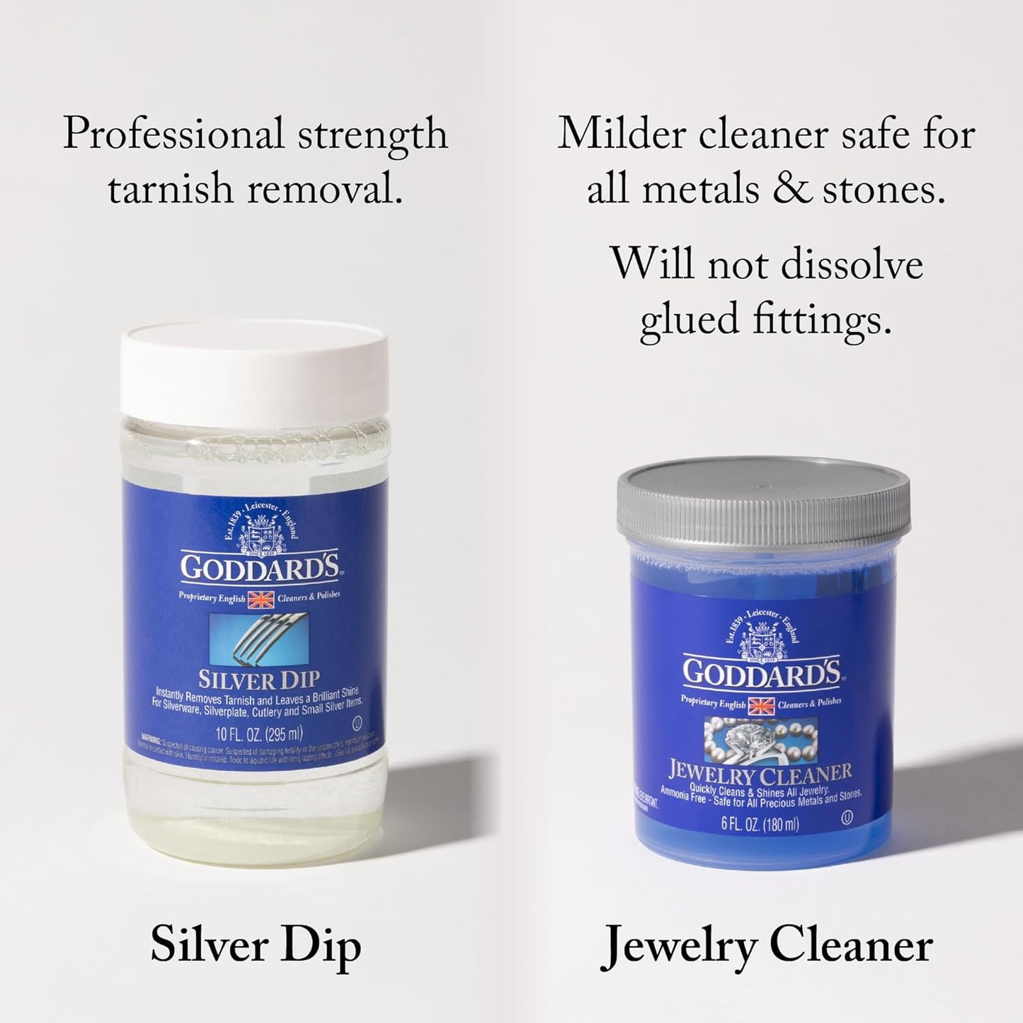 Goddard’s Silver Cleaner Dip – Silver Jewelry Cleaner Solution for Hard-to-Reach Silverplate, Cutlery & Small Items – Professional Use Silver Tarnish Remover – Silverware Cleaning Supplies (1 Gal)