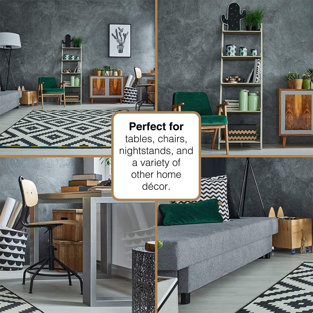 SOFTTOUCH 4799095N Heavy Duty 1 Inch Felt Furniture Pads to Protect Hardwood Floors from Scratches, Black, 48 Count