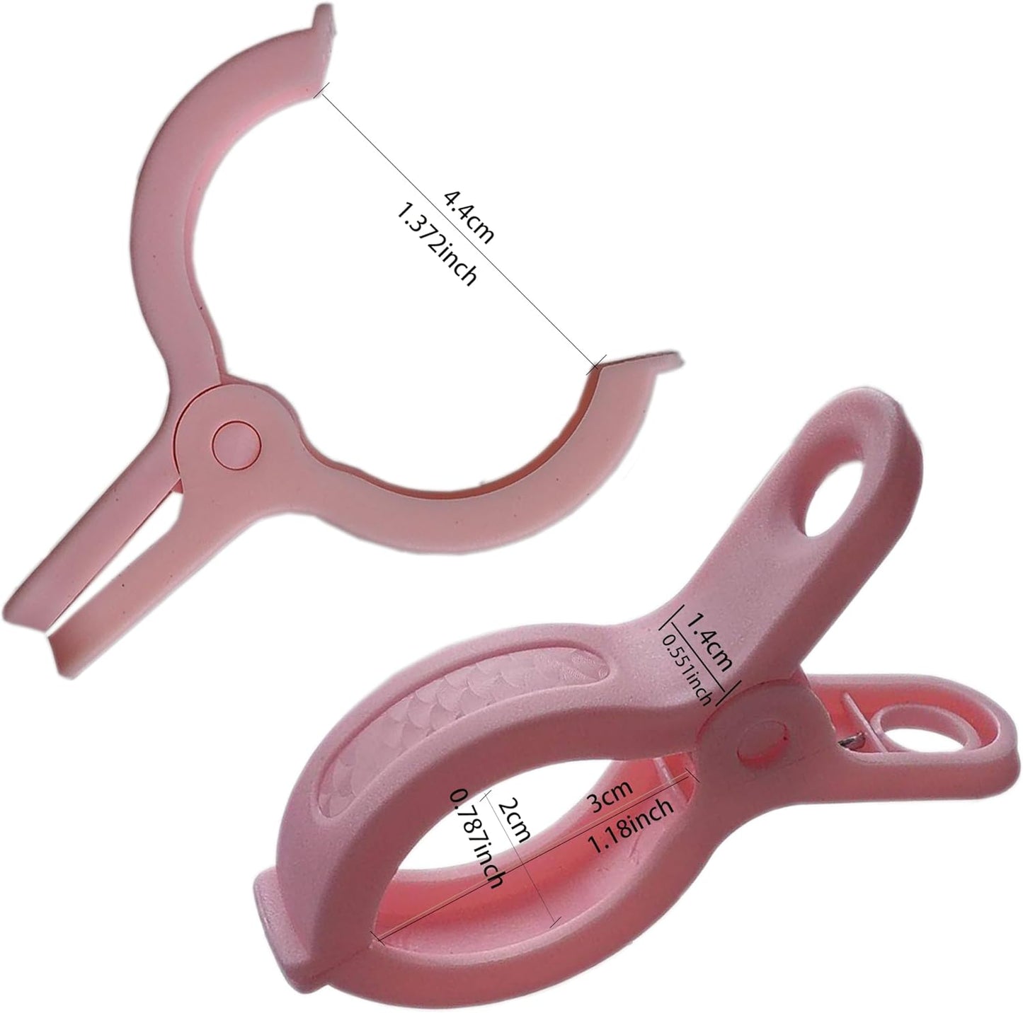 Plastic Clothes Pins Spring Clips Heavy Duty Laundry Clothespins Beach Towel Clips Clothes Pins Air-Drying Clothing Pin ，Set of 8 (Pink)