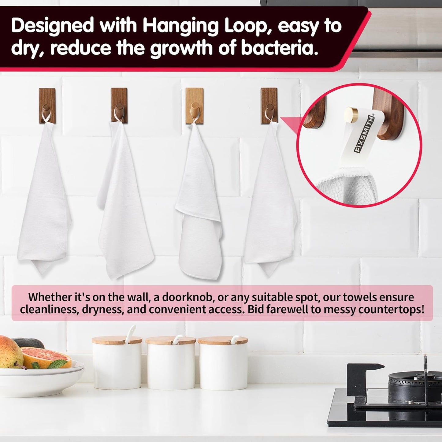 FIXSMITH White Microfiber Cleaning Cloth -Pack of 8, Highly Absorbent Cleaning Rags, 16"X12" All Purpose Cleaning Towels for Housekeeping, Kitchen, Car, Lint Free and Reusable Microfiber Towels