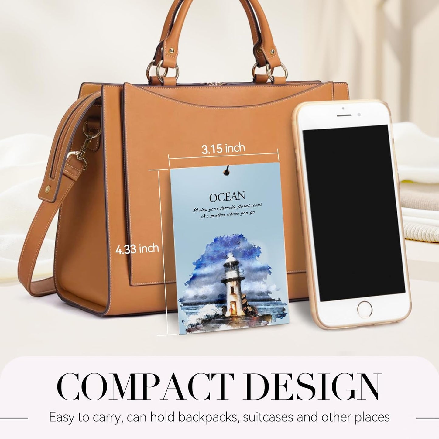 Ocean Scented Sachet Bags - 12 Pack Closet Freshener Odor Eliminator, Long Lasting Home Fragrance for Drawers, Wardrobes & Cars, House Smell Good Products, Air Freshener for Closet