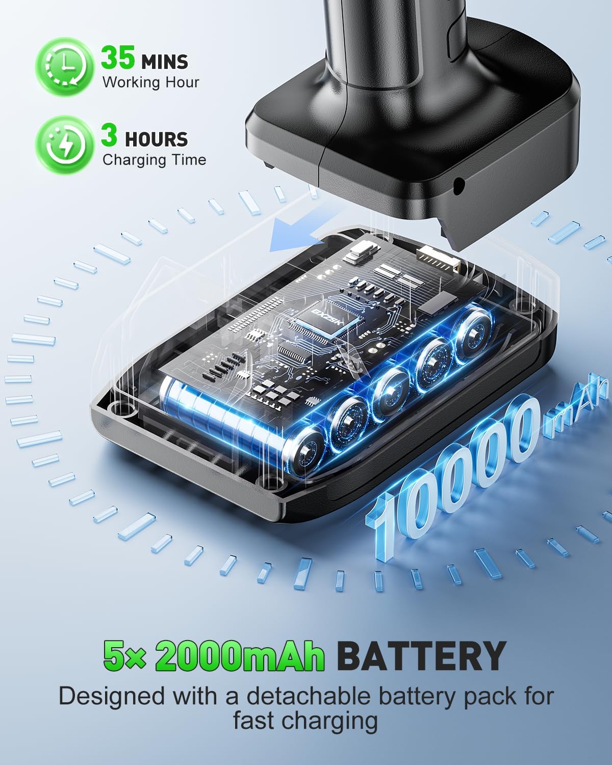 Handheld Car Vacuum Cleaner Cordless 18000PA, 2 in 1 Air Duster & Vacuum Cleaner, High Power Portable Handheld Vacuum with Detachable Battery, Hand Held Vacuum Rechargeable for Car, Home, Office, Pet