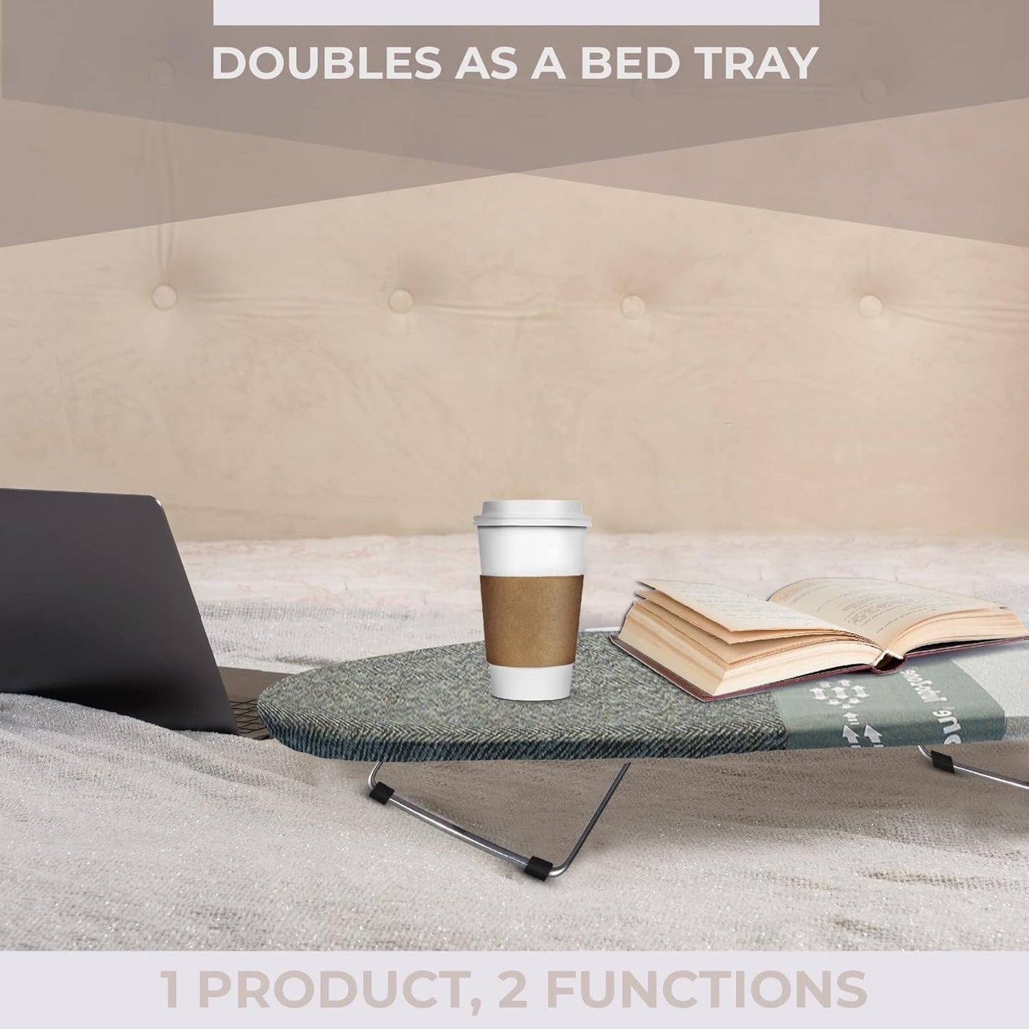 Bartnelli Smart Hanger Tabletop Ironing Board | Designed and Made in Europe with New Patent EZ Glide Technolgy, & Park Zone, European Quality and Innovation (Size-34x12)