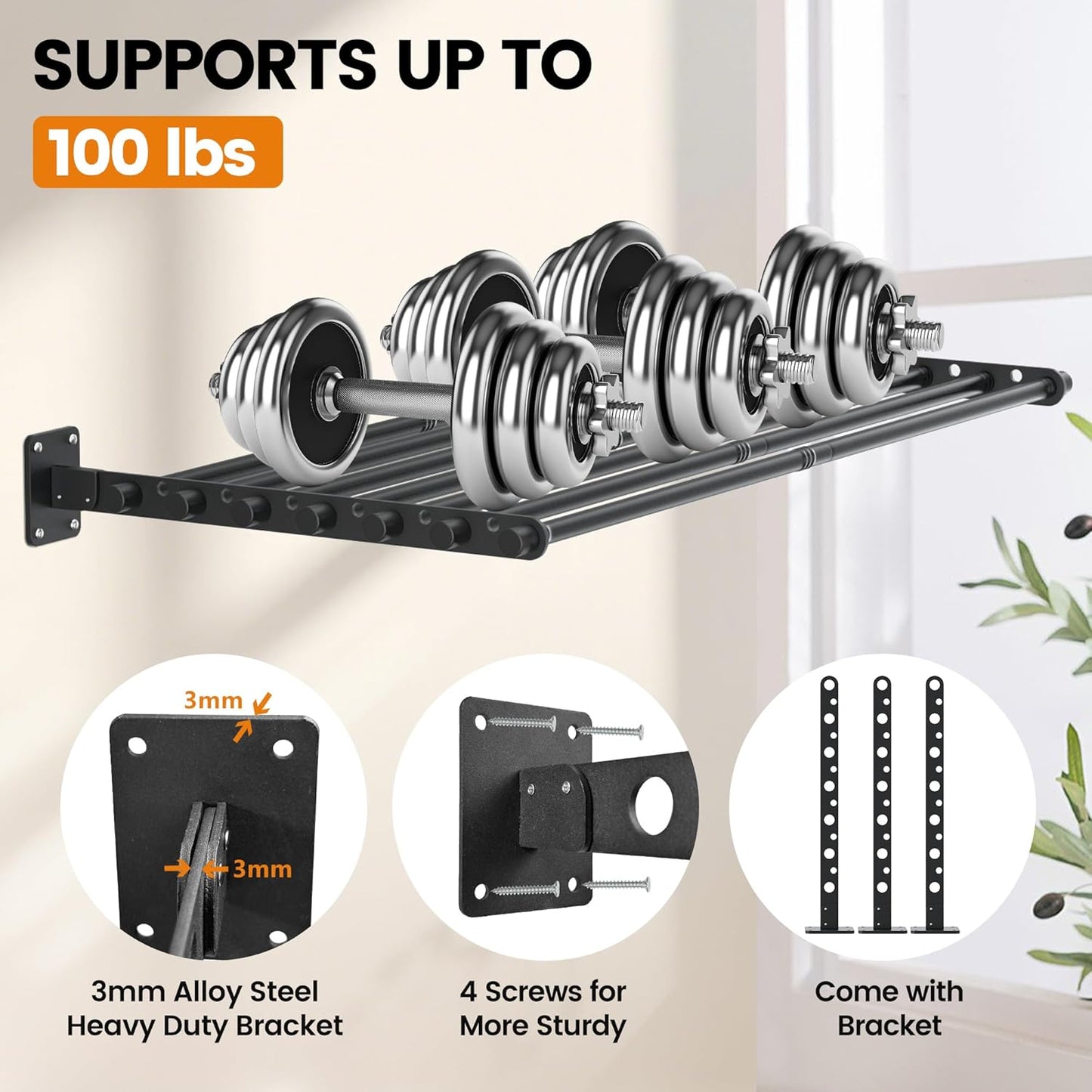 Wall Mounted Clothes Drying Rack 57 Inch – Foldable Laundry Drying Rack for Wall Mount, Space Saving Indoor Drying Rack for Clothes, Compact & Sturdy Design