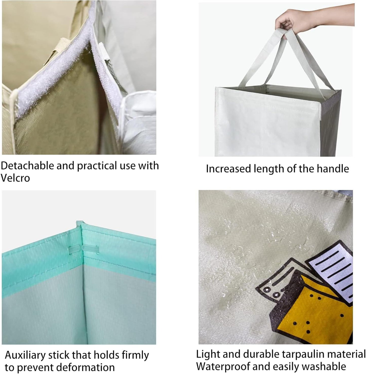 Recycling Bags,Separate Recycling Waste Bin Bags for Kitchen Home, Trash and Recycle Bin Combo,Reusable Waterproof,42 Gallon, Pack of 3 Recycling Bins