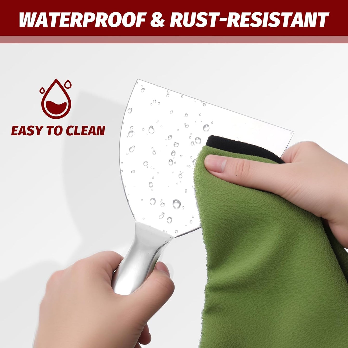 Putty Knife 6 Inch,One Piece Premium Polished All-Stainless Steel Scraper Tool for Drywall Finishing,Professional Grade Putty Blade for Scraping Paint, Taping