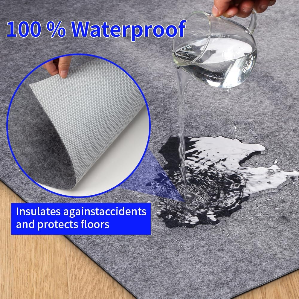 Waterproof Non-Slip 1/4” Extra Thick 8x10 ft Rug Pad for Large Area Rugs Durable Felt Floor Protection pad for All Floors, Suitable for Cutting. Rug Pads Keep Rugs in Place and Provide Cushioning