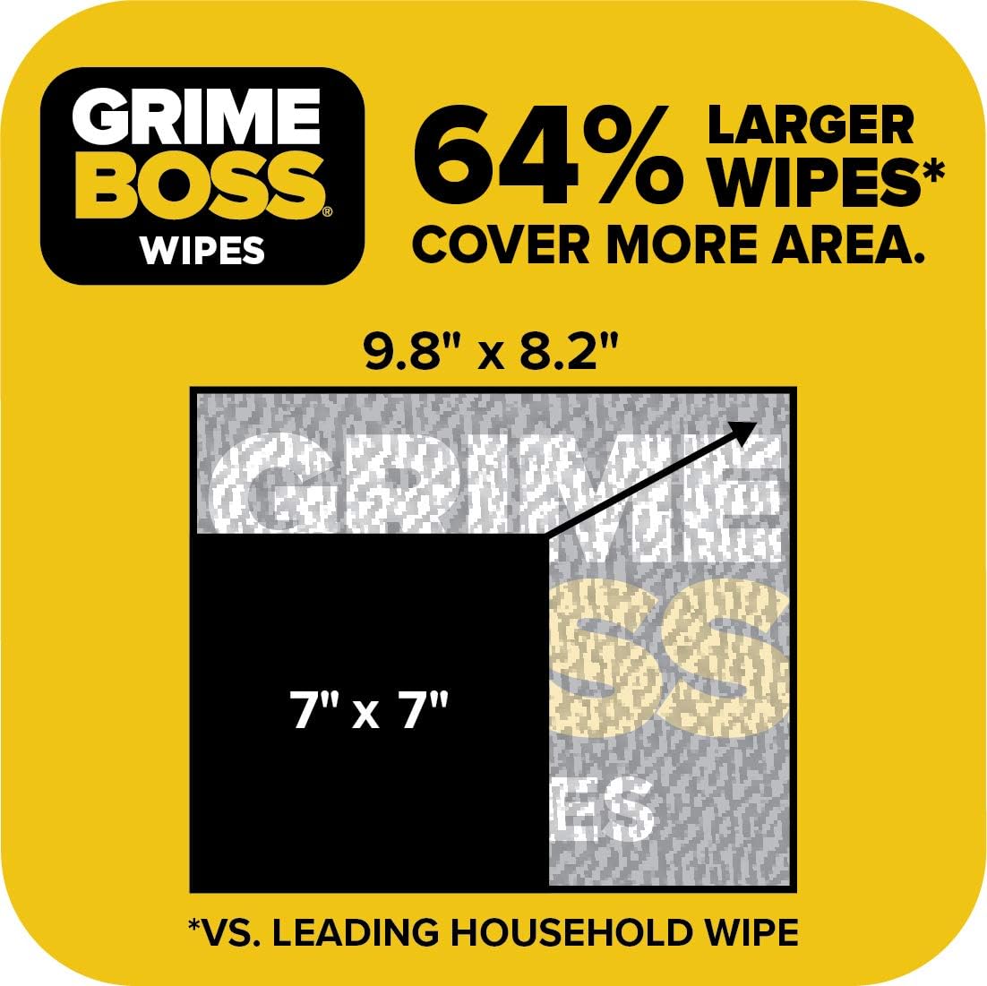 Grime Boss Heavy Duty Wipes (6 x 30ct) | Wet Wipes Used for Hands, Equipment, Tools, Garden, Automotive| Easily Removes Oil, Grease, & Dirt (Pack of 12)
