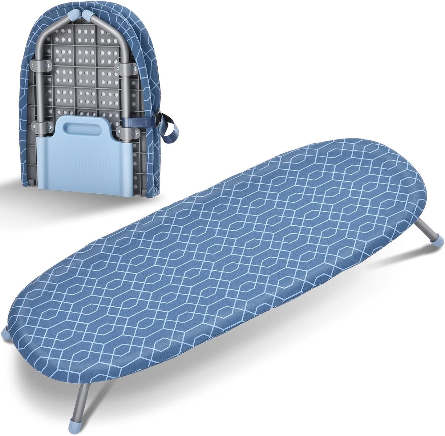 APEXCHASER Foldable Ironing Board, Tabletop Small Ironing Board with Heat Resistant Ironing Covers, Portable Folding Mini Iron Board with Non-Slip Feet for Home, Laundry Rooms, Dorms, Travel Use