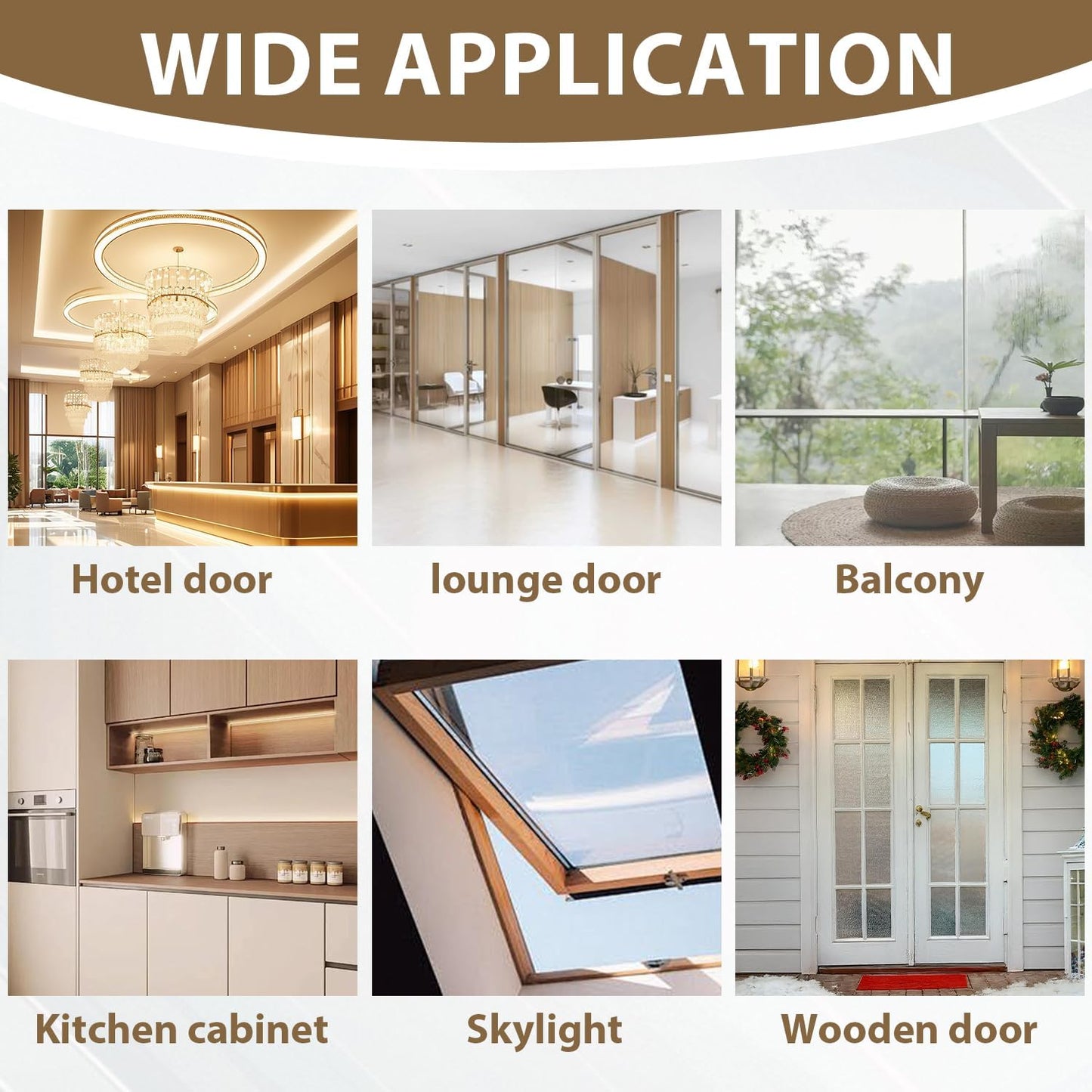 FOURGUN Silicone Weather Stripping Seal Door Tape 45 MM * 33FT Insulates Soundproofs Perfect for Door Frames Windows Bathroom Shower Glass Gaps Blocks Cold Air Rain