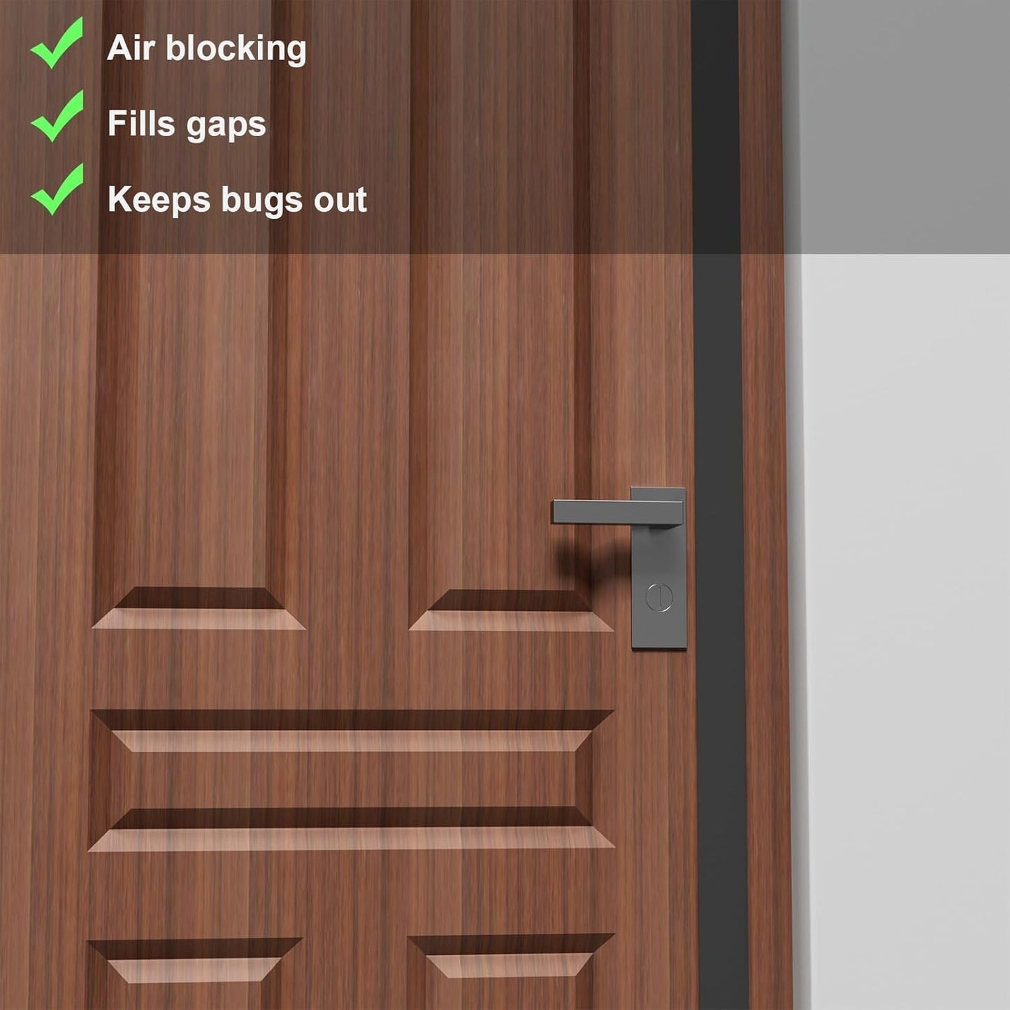 T-Shaped Door Draft Stopper, 1.97 in x 40 Ft Silicone Seal Strip for Windows Gaps, Weather Stripping Seal Strip Shower Sweep, Black