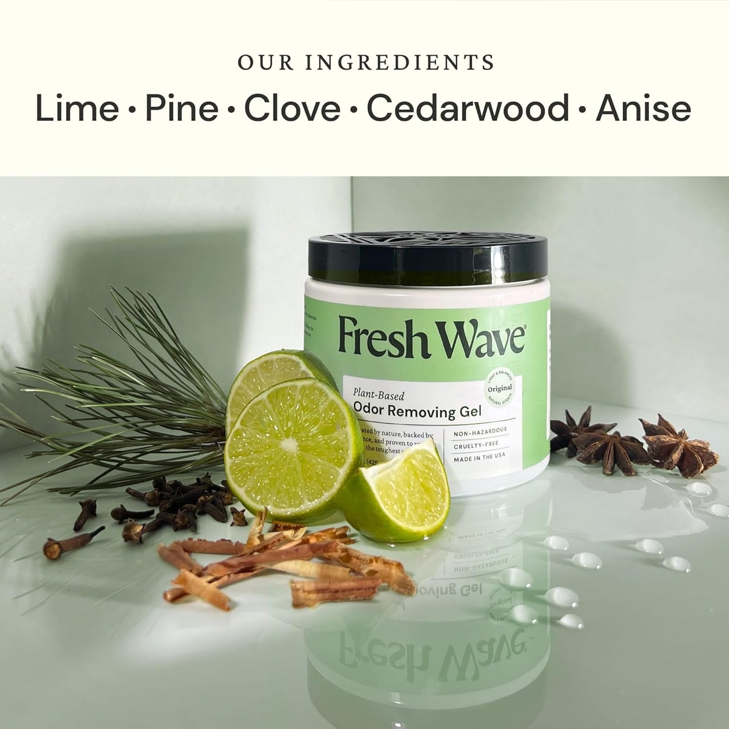 Fresh Wave Odor Removing Gel, 15 oz. & 7 oz. - Odor Absorbers for Home, Safer Odor Relief, Natural Plant-Based Odor Eliminator, Every 15 oz. lasts 30-60 Days, For Cooking, Trash & Pets