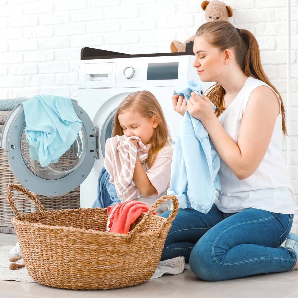 Washer Dryer Countertop Only,Edge Rails-27.5" Depth*27.5" Width Laundry Room Organization,High-Adhesion Non-Slip Protective Layer,with Edge Rails (Brown)