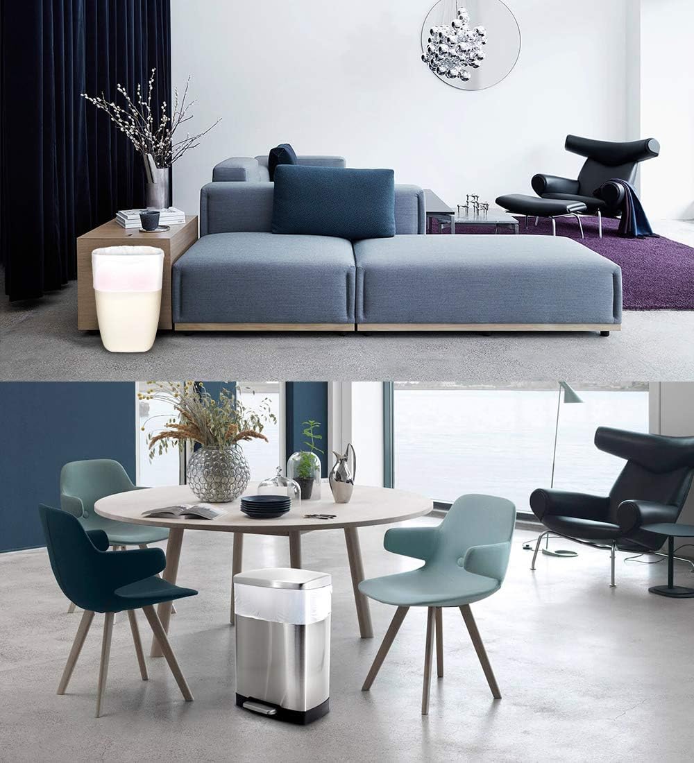 FORID 13 Gallon Trash Bags - Clear Plastic Garbage Bags Medium Tall Trash Can Liners for Kitchen Office Home Waste Bins Unscented One Box with 5 Roll 110 Count 55 Liter - Thick & Durable Trash Bag