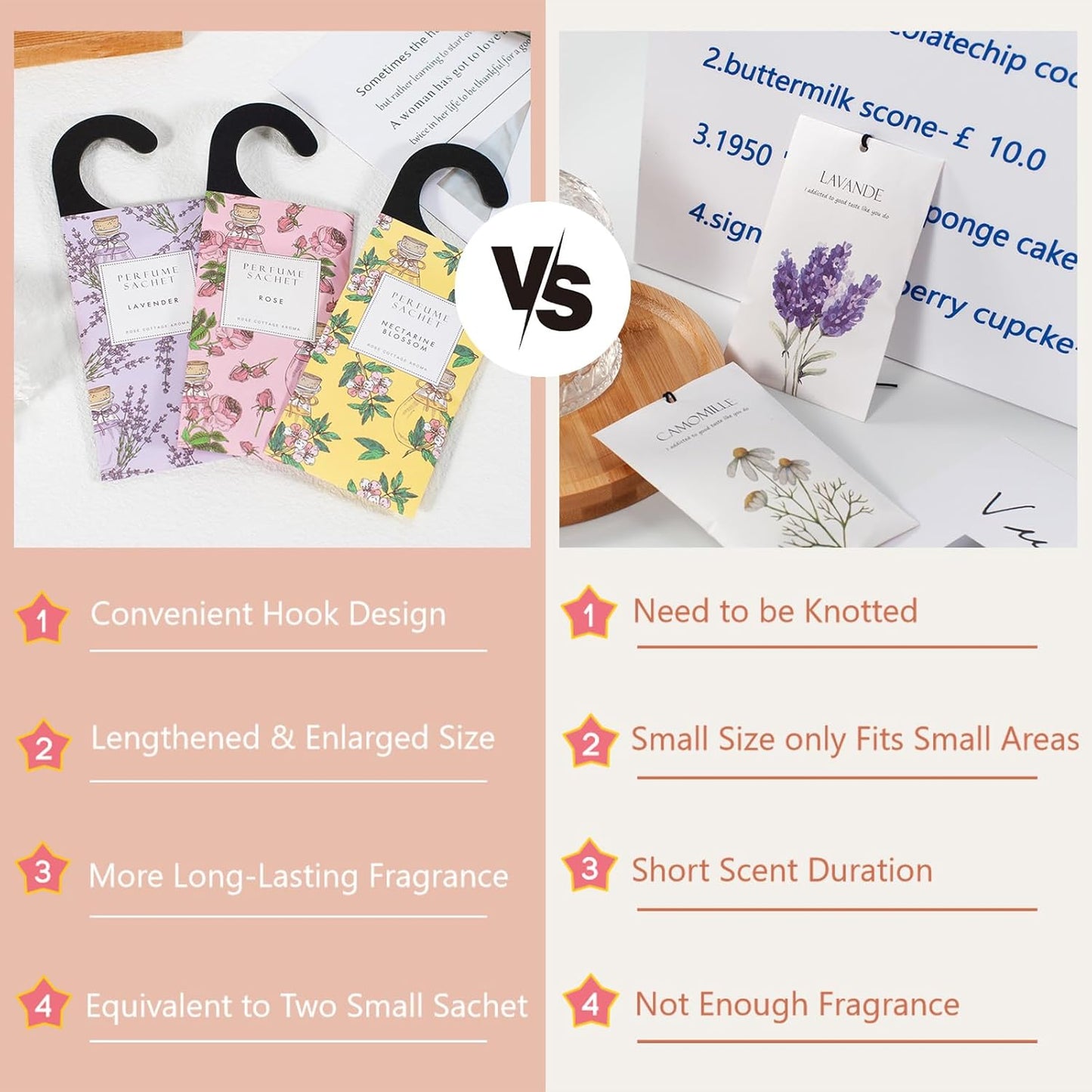 ROSE COTTAGE Large 12 Packs Cedar Wood Hanging Closet Deodorizer Air Freshener Long Lasting Scented Sachets Smell Goods for House