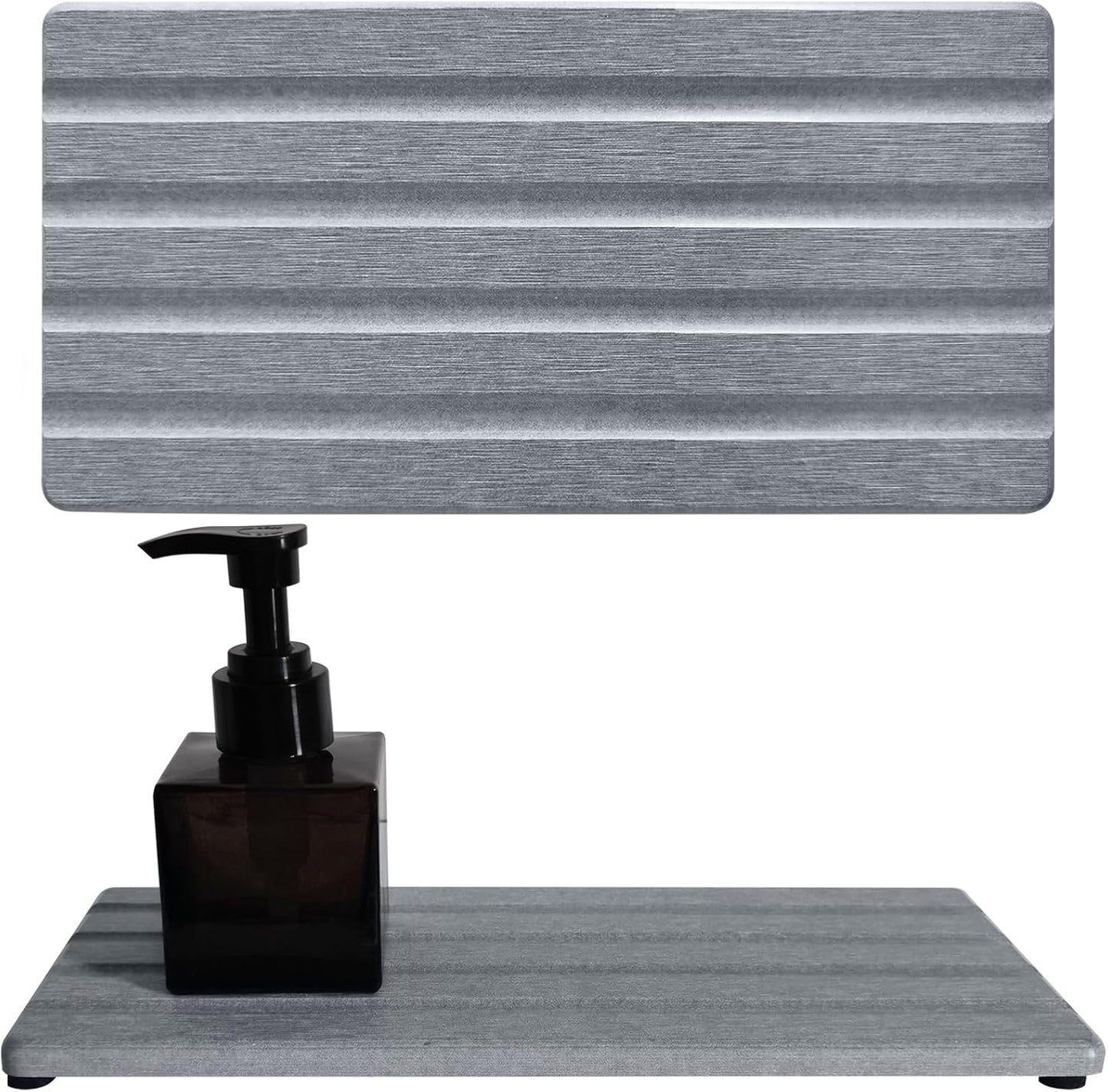 Diatomite Soap Dish, Water Absorbing Stone Tray, Kitchen Sink Organizer, Fast Drying Counter Holder (Grey, 9.5" x 4.7"/24 x 12cm)