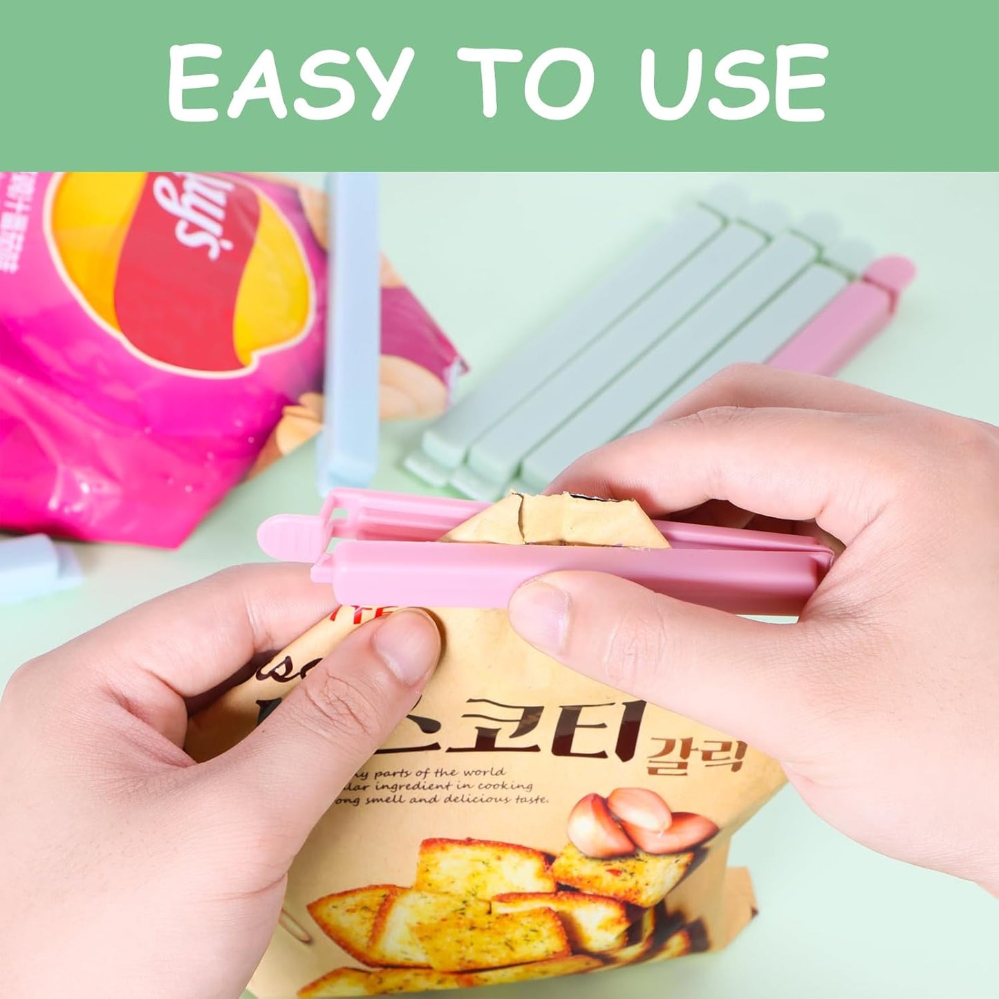 80 PCS Sealing Clip Bag Plastic Chip Large Size Food Clips Bag Clips for Food Storage Kitchen and Home (5.9in x40, 4.72in x40)
