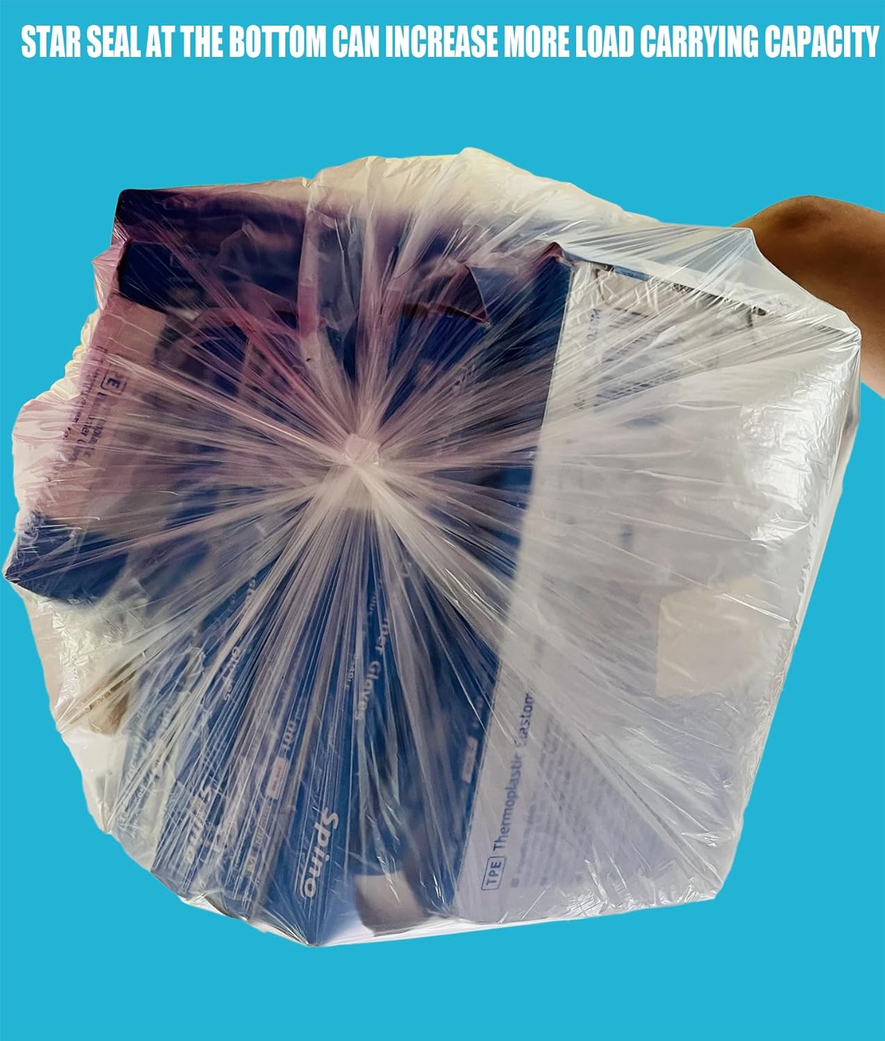 4-6 Gallon Trash Bags, 300 Count Bulk, Clear Plastic Recycling Bags, Multi-purpose Garbage Bags for Business Home Bathroom Kitchen Commercial and Industrial