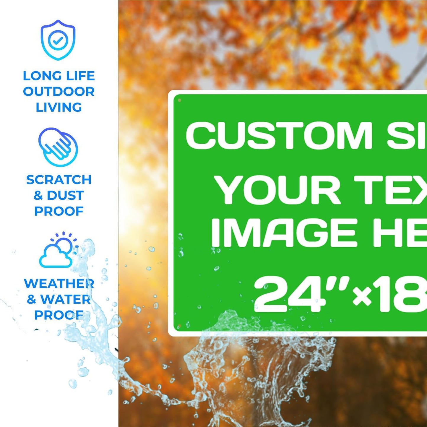 Personalized Aluminum Weatherproof Metal Sign - Multiple Sizes, Custom Text and Picture - Hazard, Garden, Custom Door Sign