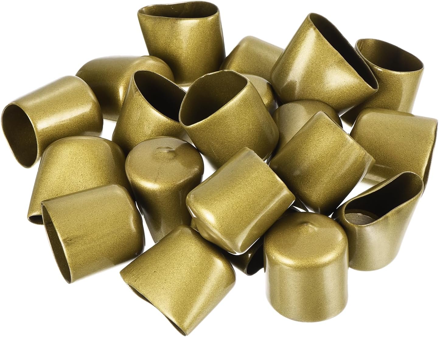 uxcell 20pcs Rubber End Caps 30mm ID Vinyl Round Tube Bolt Cap Cover Thread Protectors Gold