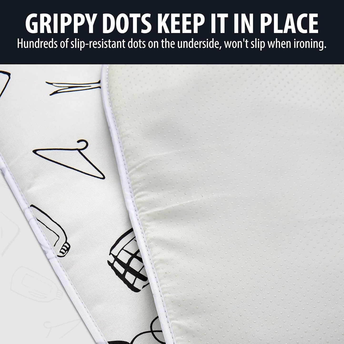 Seiritex Ironing Mat for Table Top, Portable Ironing Pad 39.4 x 18.9 inch Iron Board 5 in 1 Travel Iron Blanket for Counter top, Washer, Dryer, White