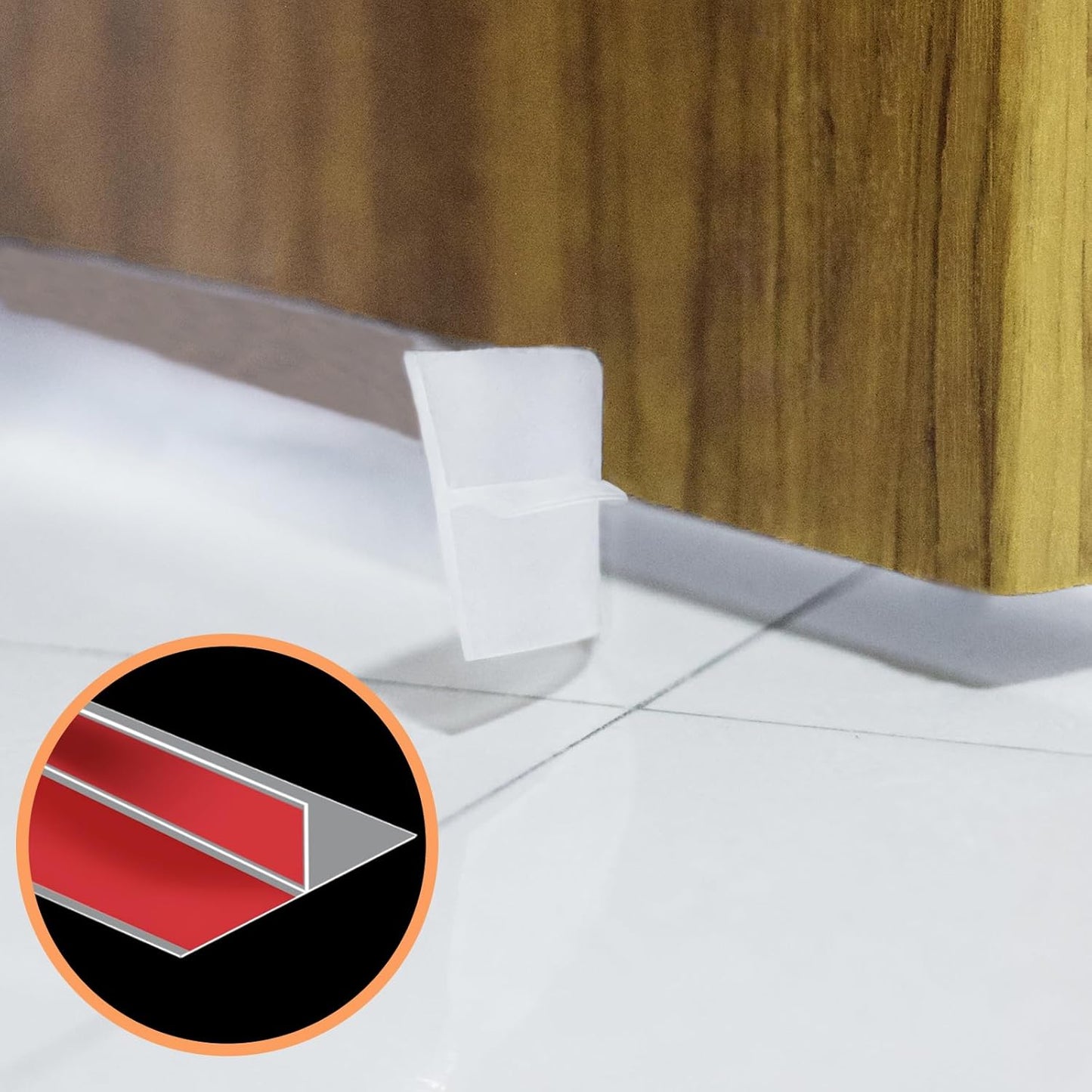 Orghtin T-Shaped Silicone Seal Strip, Clear Door Sealer Weather Stripping, 20Ft Door Draft Stopper