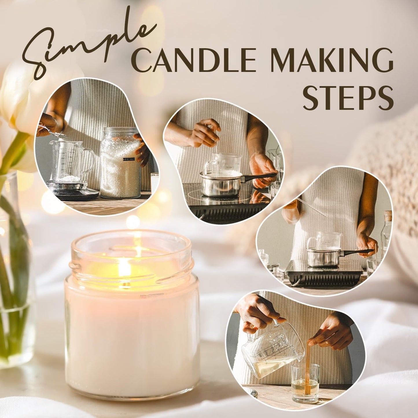 Soy Wax, Waxcanpy Natural Candle Wax, Organic Soy Wax for Candle Making from Farm, No Additives, Harmless and Pure (20lb)