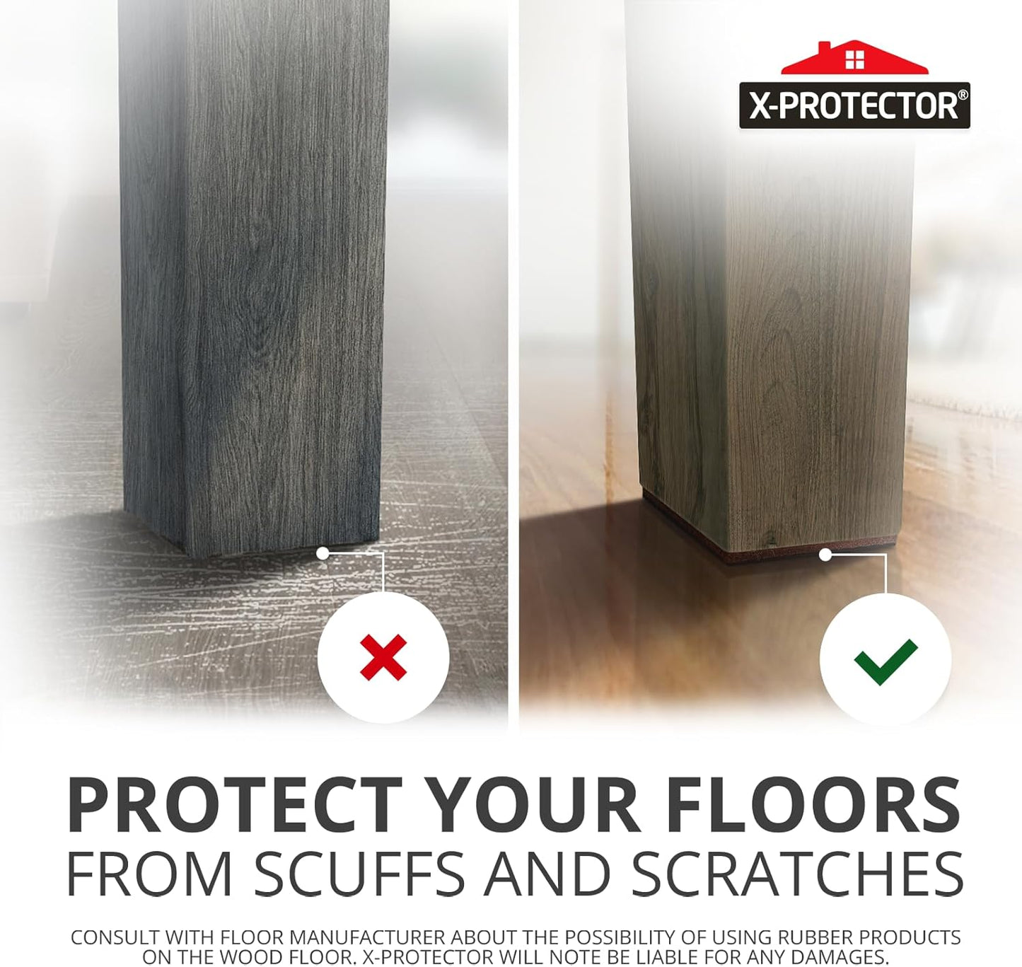 X-PROTECTOR Non Slip Furniture Pads – 12 Premium Furniture Grippers 3"! Best SelfAdhesive Rubber Feet Furniture Feet – Ideal Non Skid Furniture Pad Floor Protectors – Keep Furniture in Place!