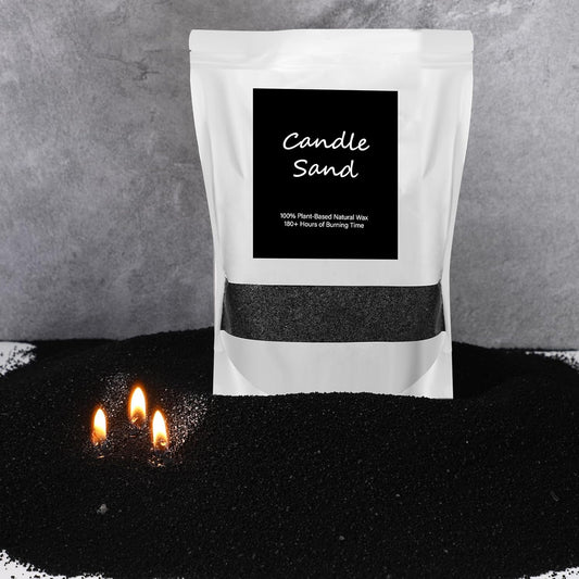 MTLEE Candle Sand 3.3 lb DIY Pearled Candle Making Kit Included 20 Pcs Wicks and Refillable Beaded Wax Sand Beaded Wax Gift with Wicks Self Extinguish for Home Wedding Party Women(Black)