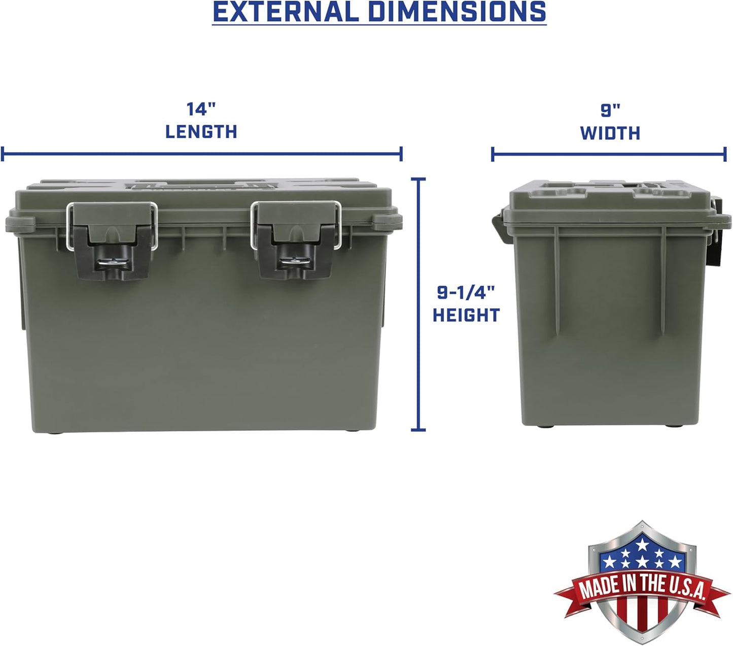 Sheffield 12765 XL Storage Bins With Lids, 4-Pack Stackable Storage Bins, Made in USA, Lockable and Water-Resistant Containers with Lids, Plastic Containers for Home, Classroom, and Dorm