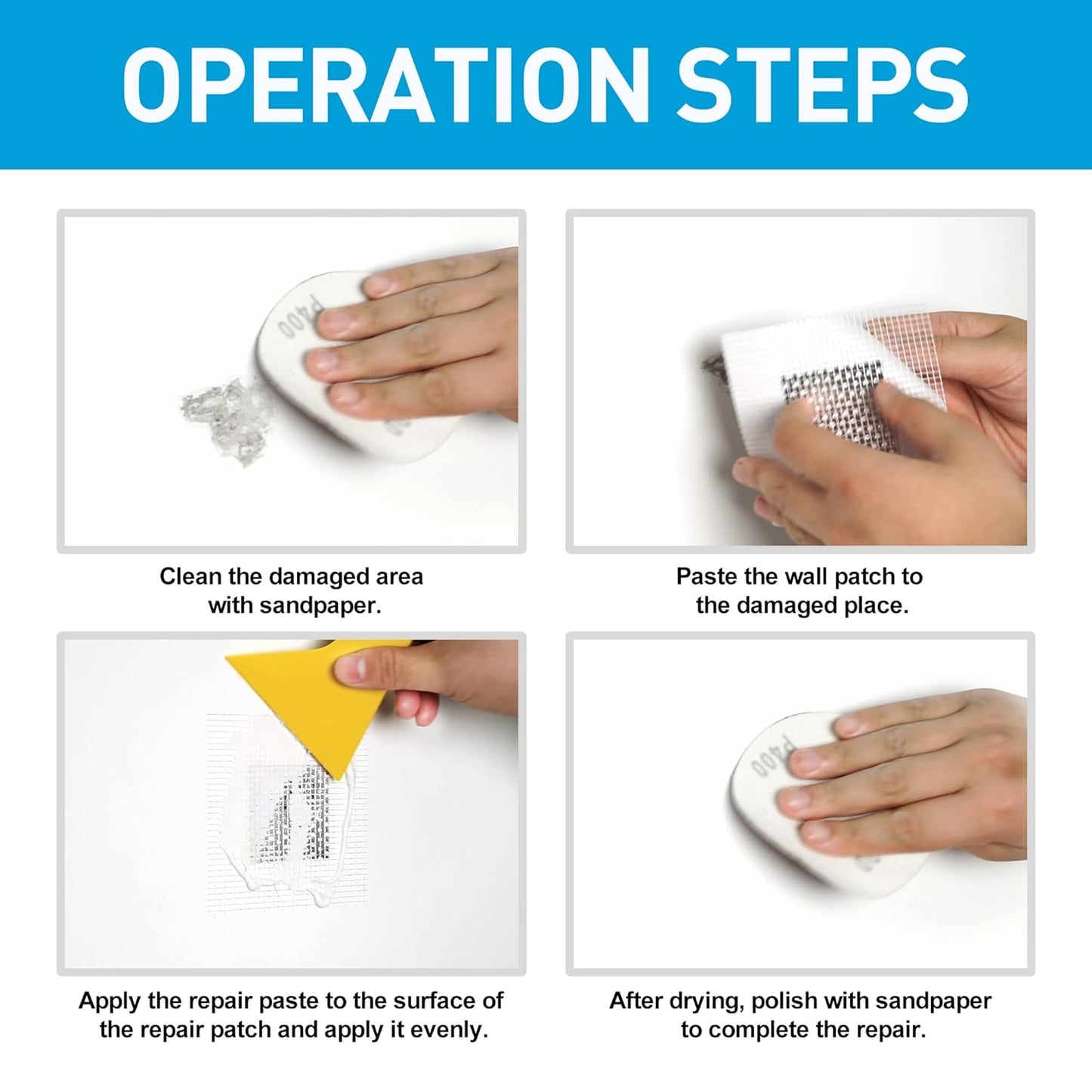 Drywall Repair Kit, Spackle Wall Repair Kit, 3 Pack Wall Mending Agent Putty, Wall Repair Paste Plaster for Wall Crack/Nail Hole, Wall Hole Filler with 2inch 4inch Wall Patch